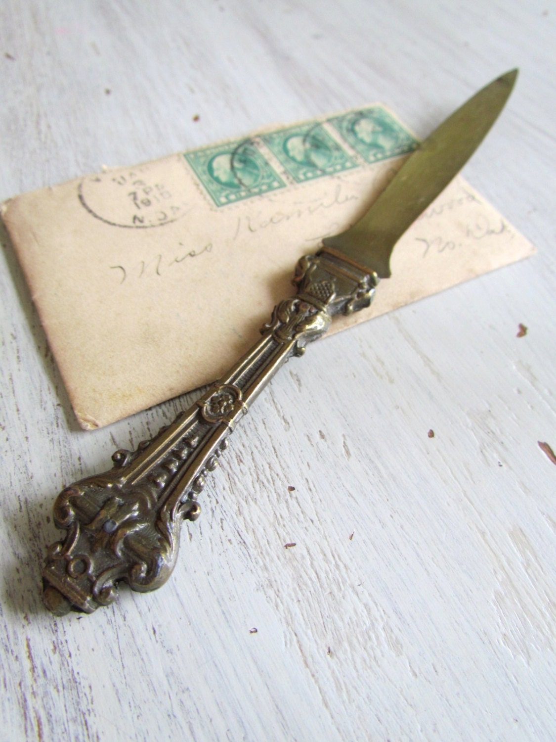 Antique Letter Opener Bronze Fathers Day Gift