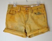Vintage Levi's 515 SHORTS - Hand Dyed Orange Urban Style Denim High Waist Vintage Jean Shorts - Womens Size 10 (32)
