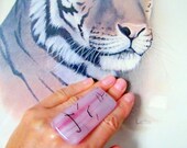 ON SALE ITS A Girl Fused Glass Oversize Bold Pink Long Adjustable Ring 2.7"