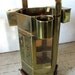Brass Chinoiserie Cocktail Bar Cart - Serving Cart Trolly  c 1960s 70s  Mad Men Chinoiserie Cocktail Bar