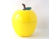 vintage yellow apple ice bucket cooler barware mid century modern wetbar cocktails drinks drinking serving entertaining