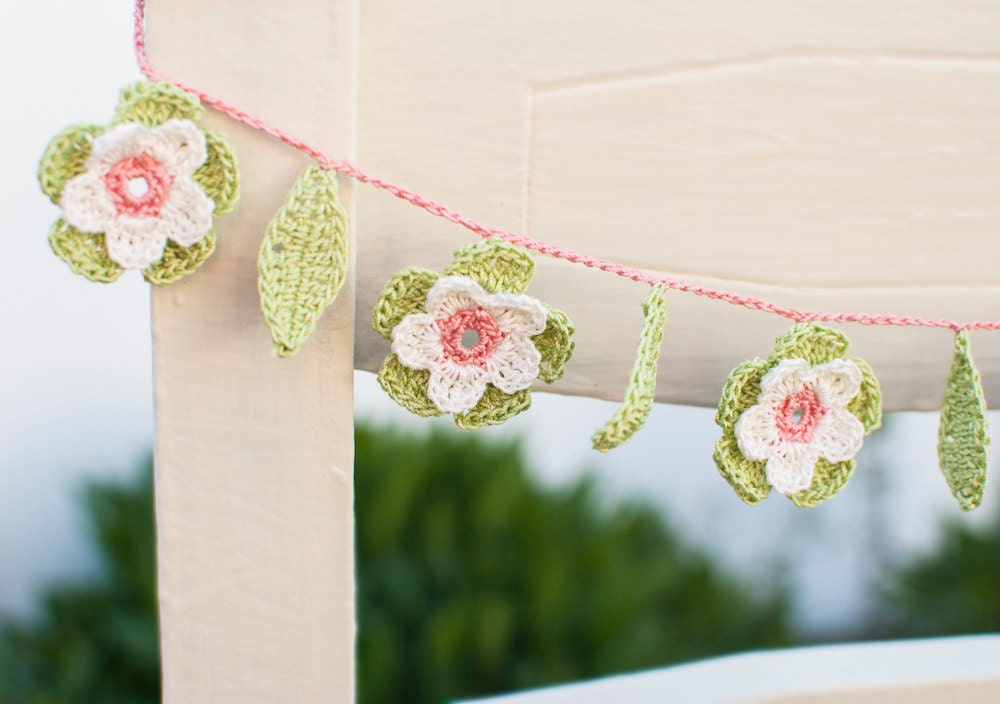 Bridal Chair Garland - Crochet Flowers - Wedding Decor - Custom Order