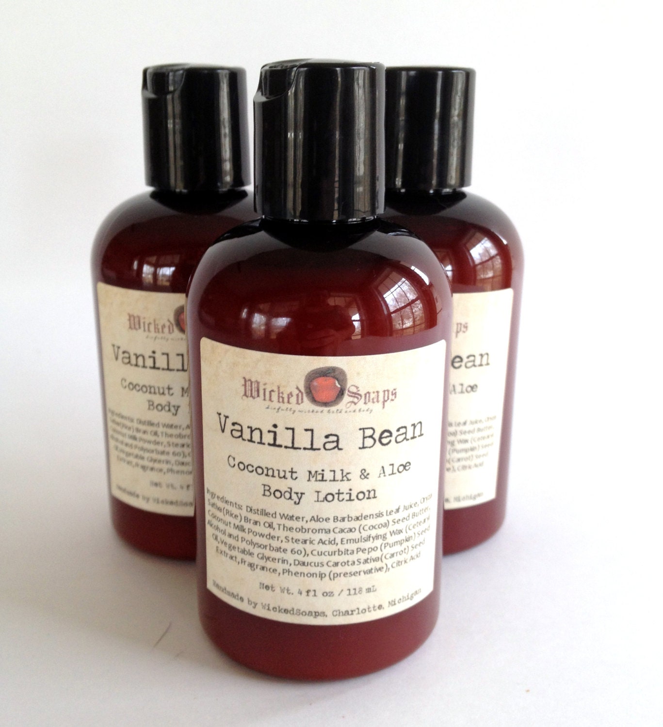 Vanilla Bean Body Lotion - Coconut Milk and Aloe Body Lotion with Cocoa Butter and Pumpkin Seed Oil - Vegan Friendly