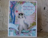 Happy Birthday Little Princess Collage Notecard -1 Little Girl's Birthday Card