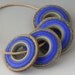 Rustic Squared - (4) Handmade Lampwork Beads - Cobalt, Brown