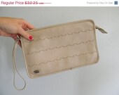 Memorial Day Weekend SALE vintage. 70s Philippe Off White Clutch /  Leather Cream Clutch / Summer Clutch