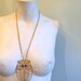vintage. 60s NAPIER Gold Metal Owl Statement Necklace //