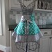 4RetroSisters - "Annabelle" -"Apple of My Eye - Aqua Gray"- Womens Retro Half Apron