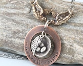 Bird Nest Necklace Personalized Childrens Names Mothers Day Steampunk Handmade Sterling Silver