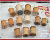 13 Vintage Wooden Thread Spools