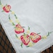 3 Vintage Embroidered  Doilies Red Strawberries Lace Edge