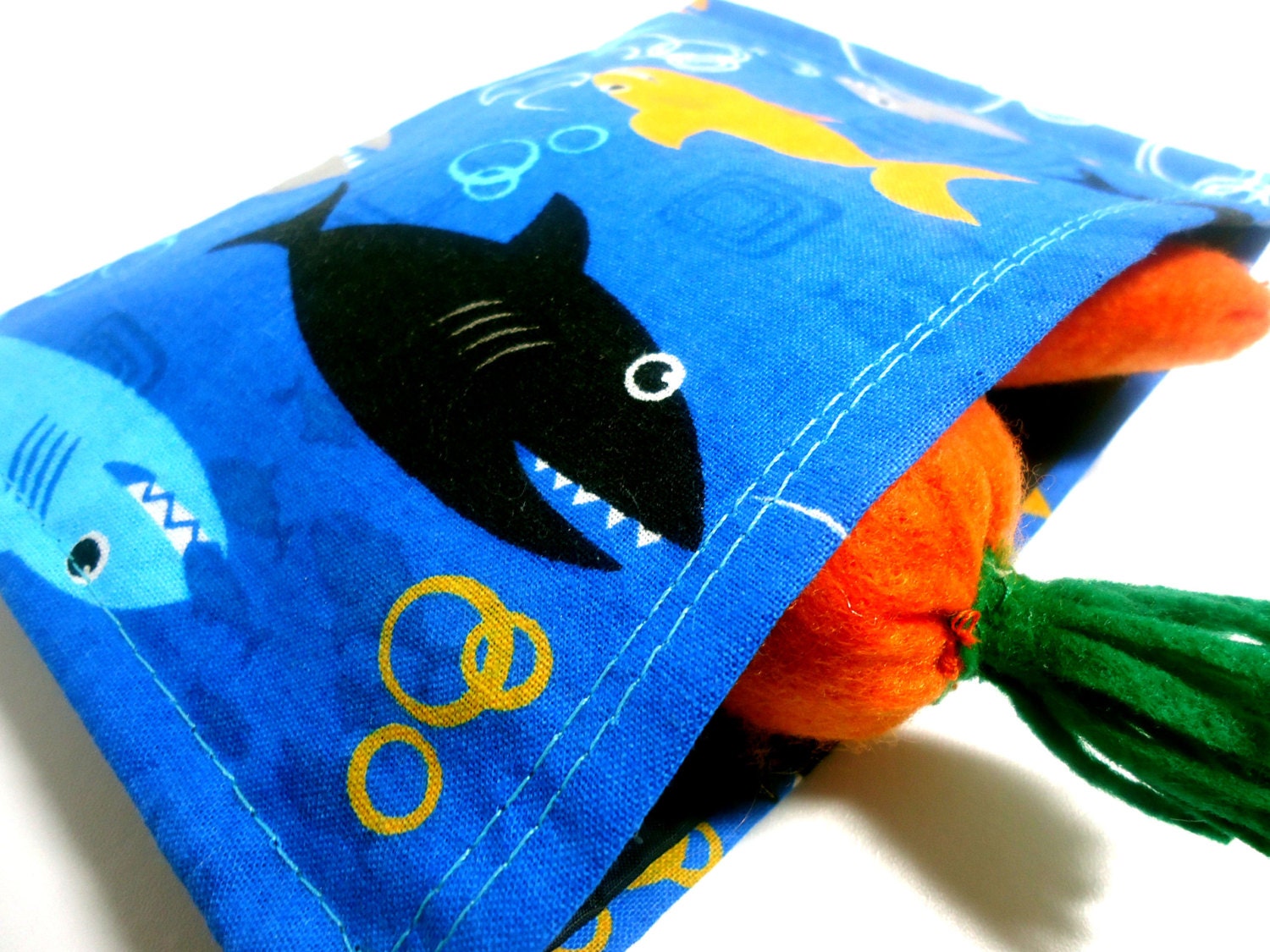 Reusable Snack Bag Eco Friendly Sharks and Fish
