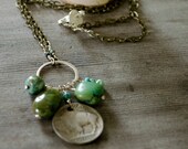 SILVER & TURQUOISE DREAMCATCHER Long Necklace with Buffalo Nickel