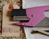 Pink European Stapler (Uses lovely brass petite staples)