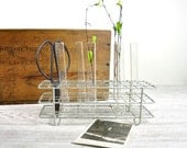 Vintage Chemistry Test Tube Rack / Metal Test Tube Holder