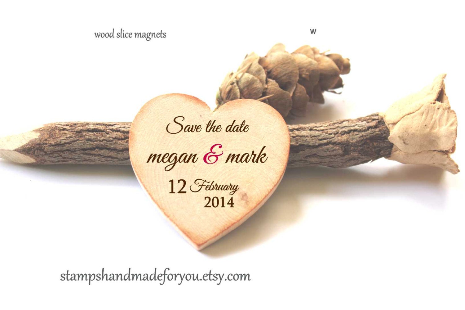 Wedding Favor Wood Magnets-50 Custom Save the date  made to order rustic wedding handmade
