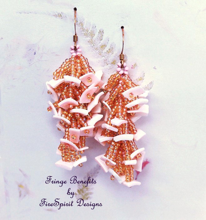 Fringe Benefits- beadwoven earrings
