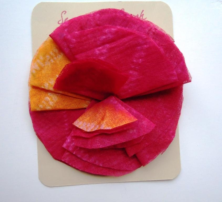 Large African Fabric Flower Hair Clip