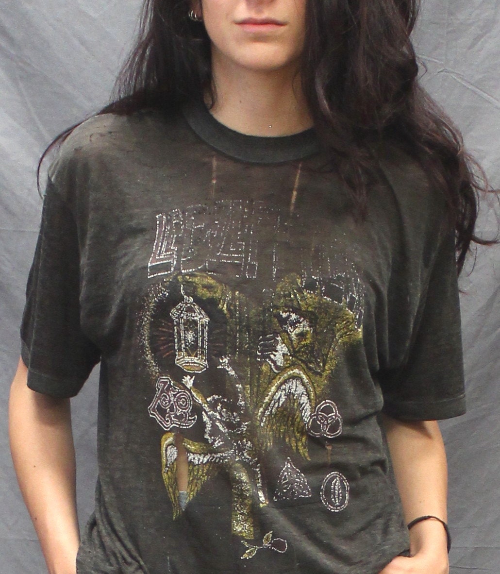 vintage LED ZEPPELIN 70s 80s buttery soft paper thin T SHIRT rock