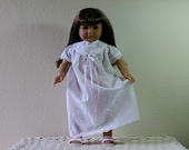 White Eyelet Doll Nightgown/Slippers, Amer Girl Doll, Baby Doll, Shabby Chic, Victorian Style, Matching Girl Nightgowns,READY to SHIP
