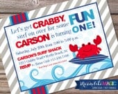 Printable Party Invitation- Surf On Over Crabby Fun Il_170x135