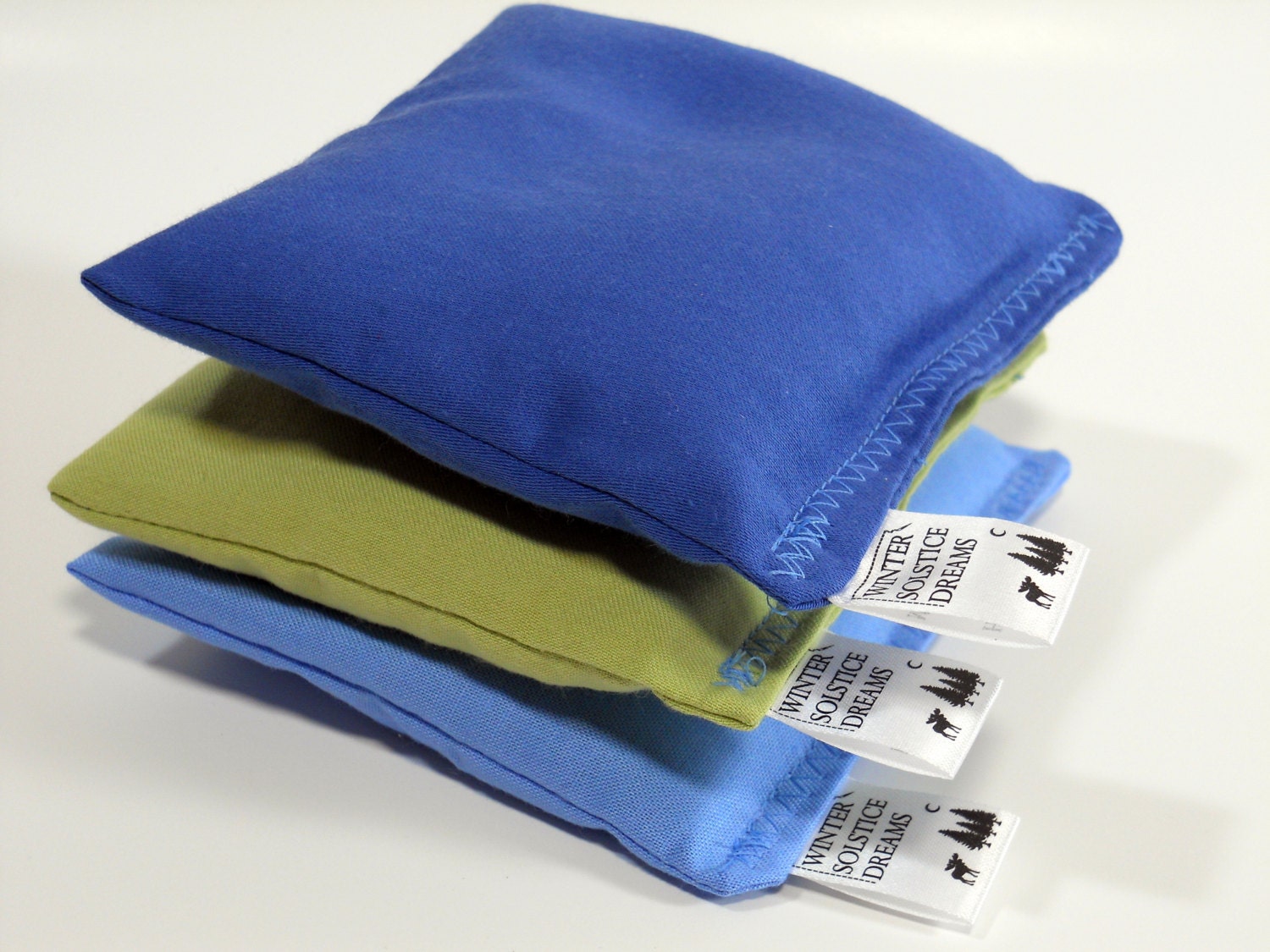 Reusable Dryer Sachets, Eco Friendly Organic Herbal Sachets, Set of Three, Choice of Blend, Ocean Colors