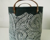 Medium Indigo Hamper with leather handles Burrows
