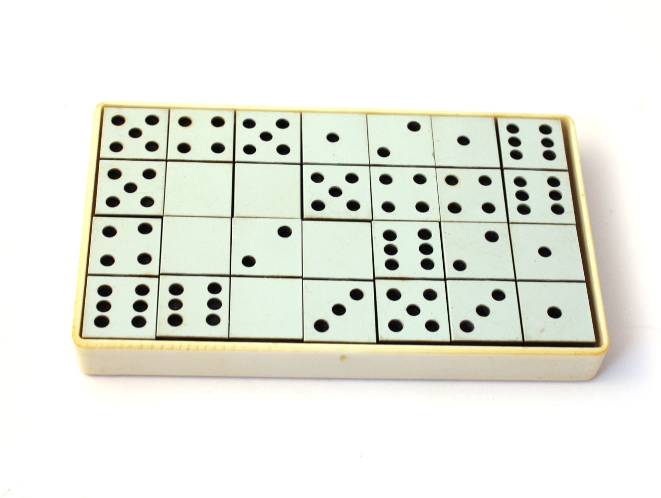 Vintage dominoes, blue dominoes set, Soviet Dominoes, blue and white