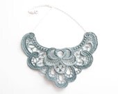 Lace Collar Necklace - Adora In Patina Green Blue Aqua - Lace Bridal Necklace - Bridesmaid Gift