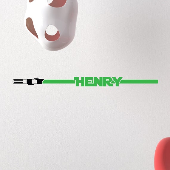 Custom name Lightsaber wall decal