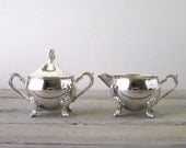 Silver Plate Creamer and Sugar Set