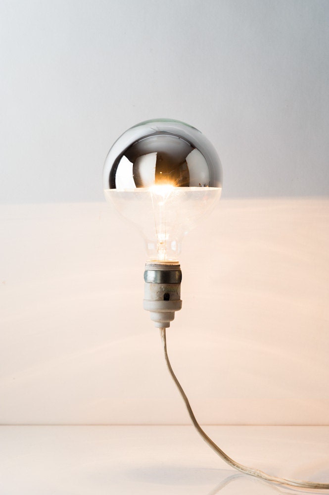 A Great Idea - Vintage 1960's Half Crome Globe Lightbulb - 40W - NOS