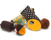 Designer Cat Toy Gift Set - Chocolate Brown & Gold