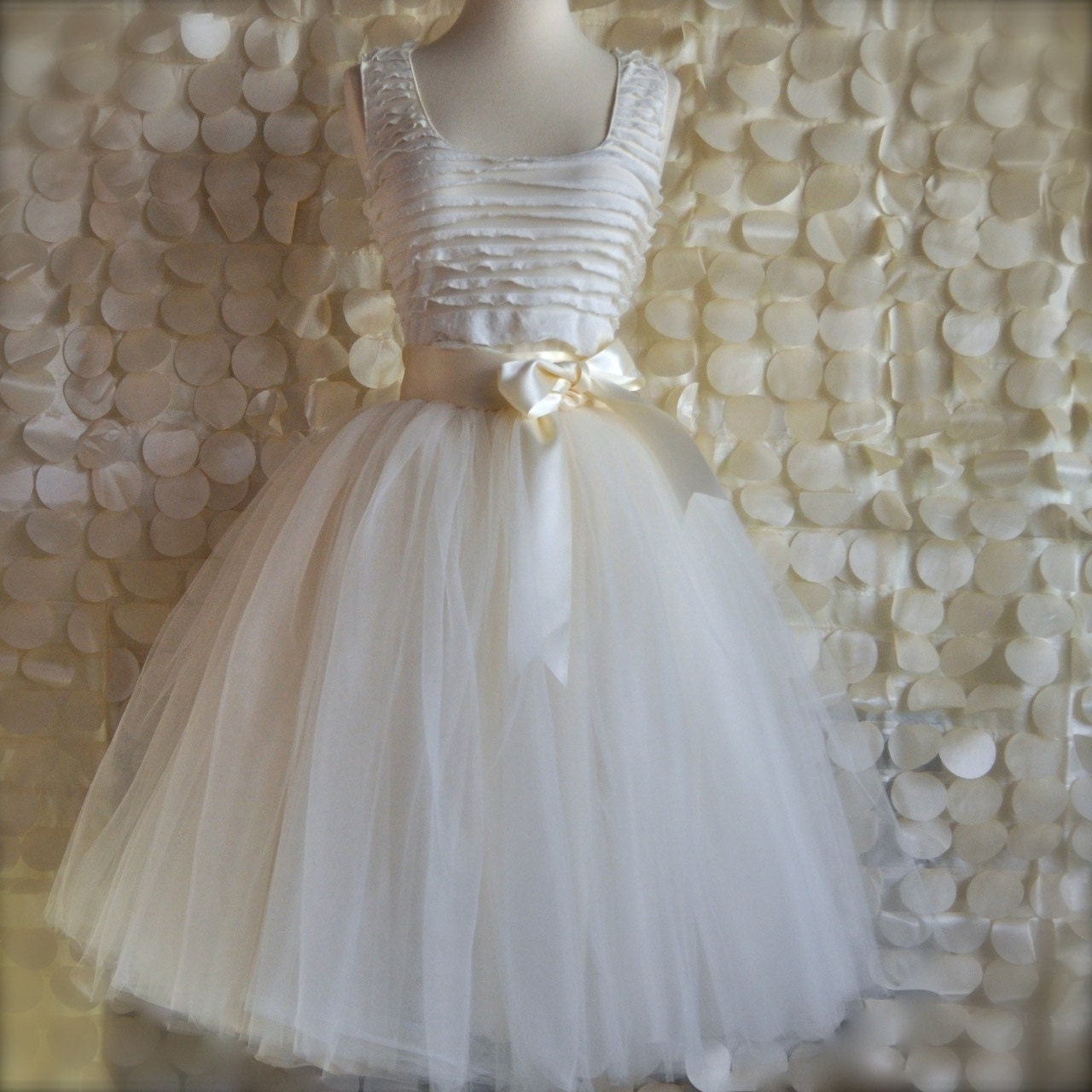 Tulle tutu skirt--- women's ivory lined tutu. Ballerina fashion.