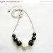 SUMMER SALE Black and White Geometric Necklace - handmade geometric jewelry - Rare Diamonds Collection