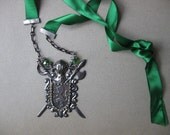 Guinevere's Crest Necklace-Satin Ribbon Closure