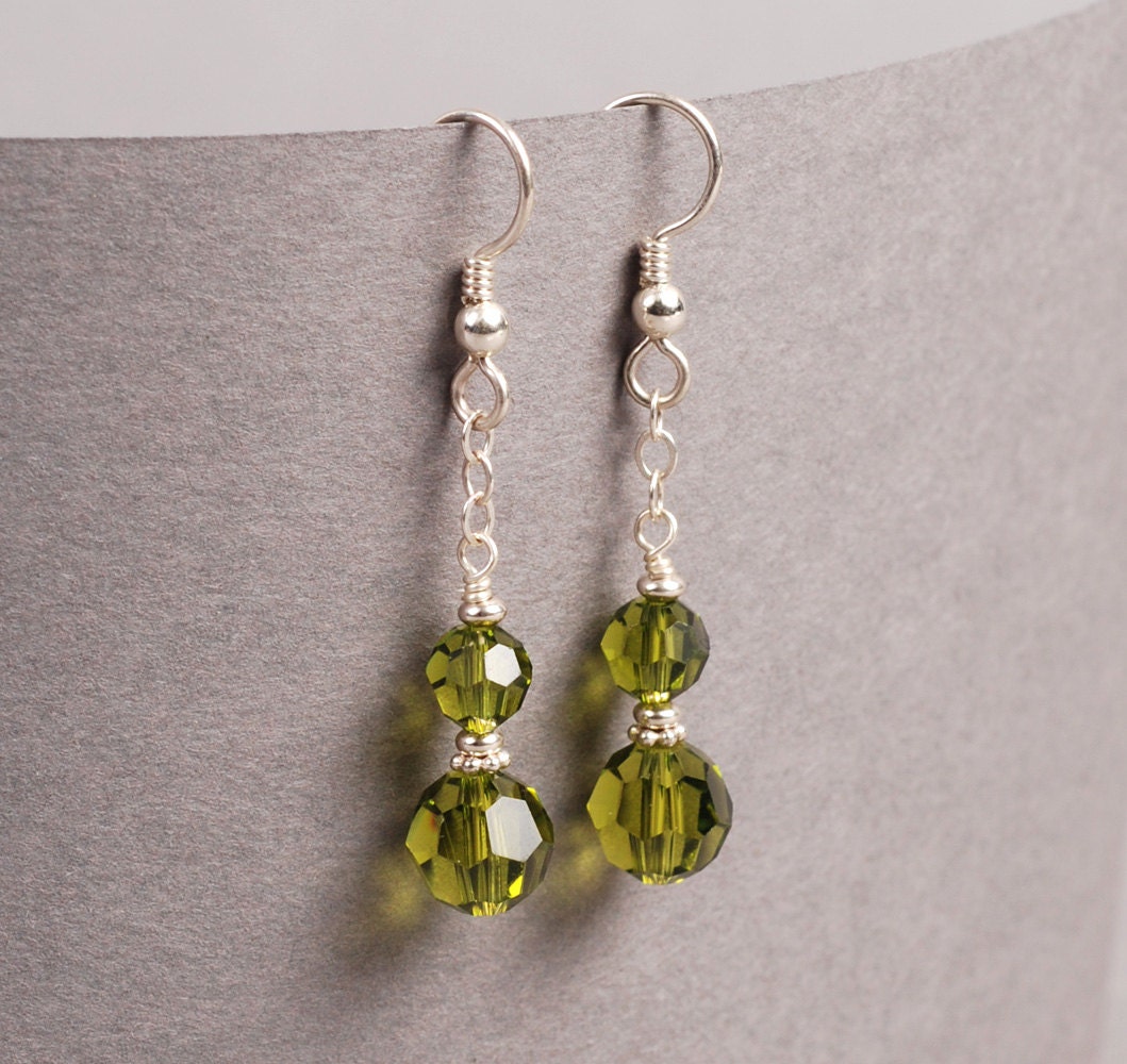 Swarovski Crystal Earrings - Green