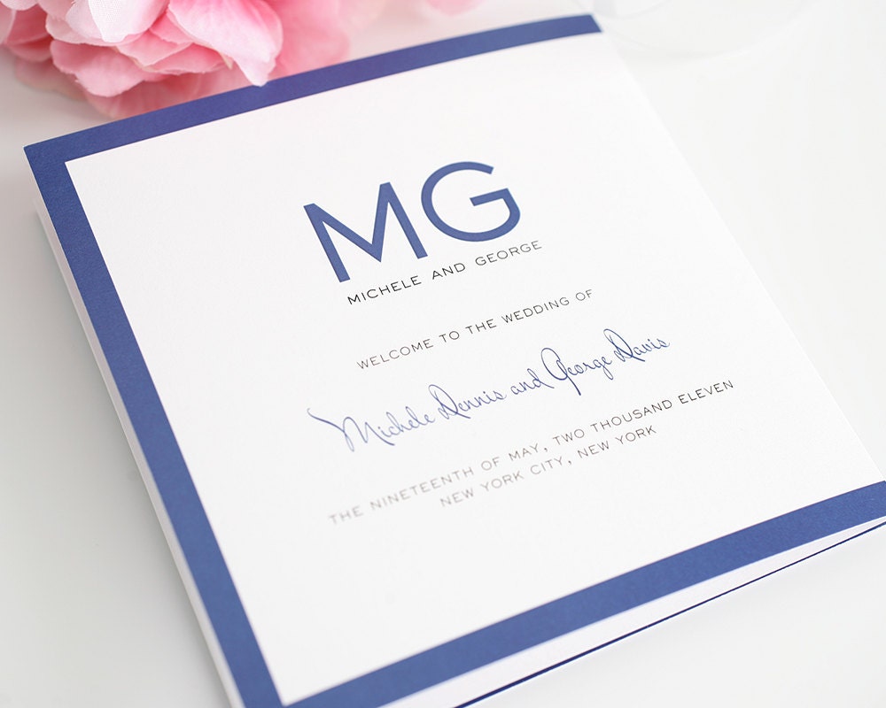 Modern Luxe - Folded Modern Wedding Program - Purchase this Deposit to Get Started