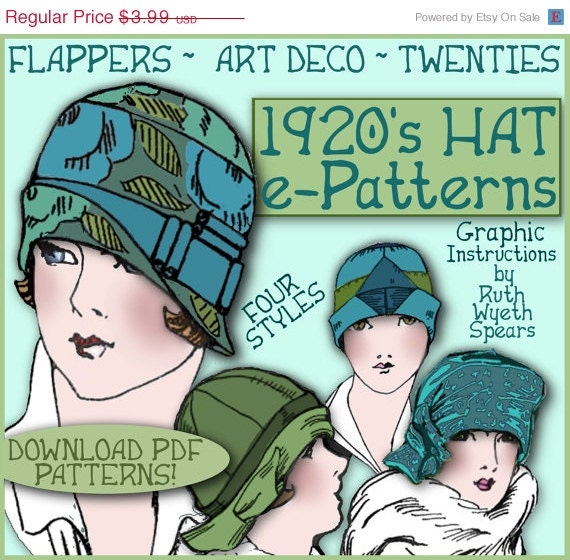 sale Sew 4 Vintage 1920s Downton Abbey FLAPPER CLOCHE Hat e-Patterns (Shirley Set) PDF A