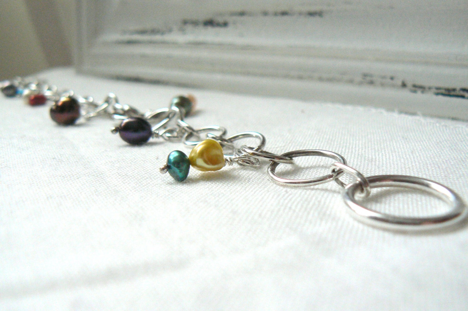 Sterling silver and freshwater pearls Bracelet - Handmade Chain