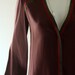 70s Chestnut Silk Boho Plunging Neckline Dress by UMI COLLECTIONS -  XS/S