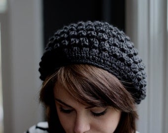 Black Crocheted Hat