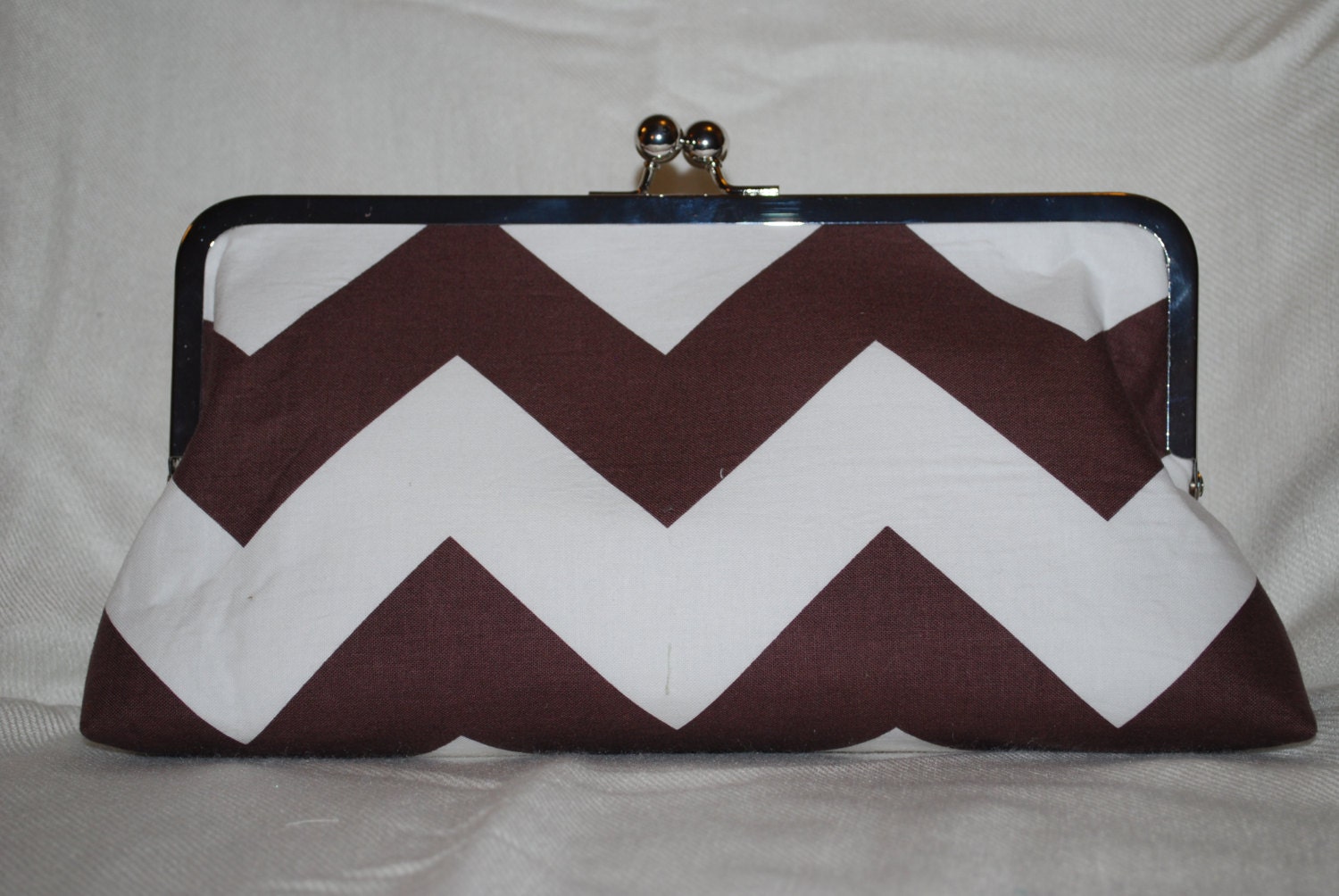 Brown Chevron Clutch/Crossbody Handbag