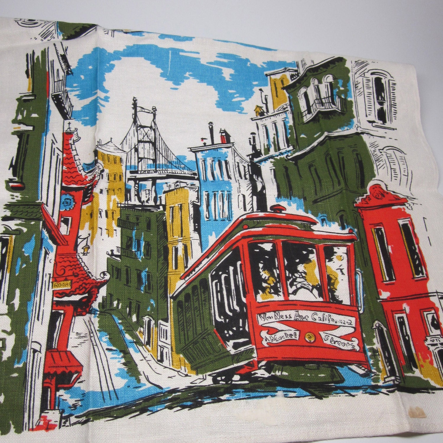 Mid Century San Francisco Tea Towel