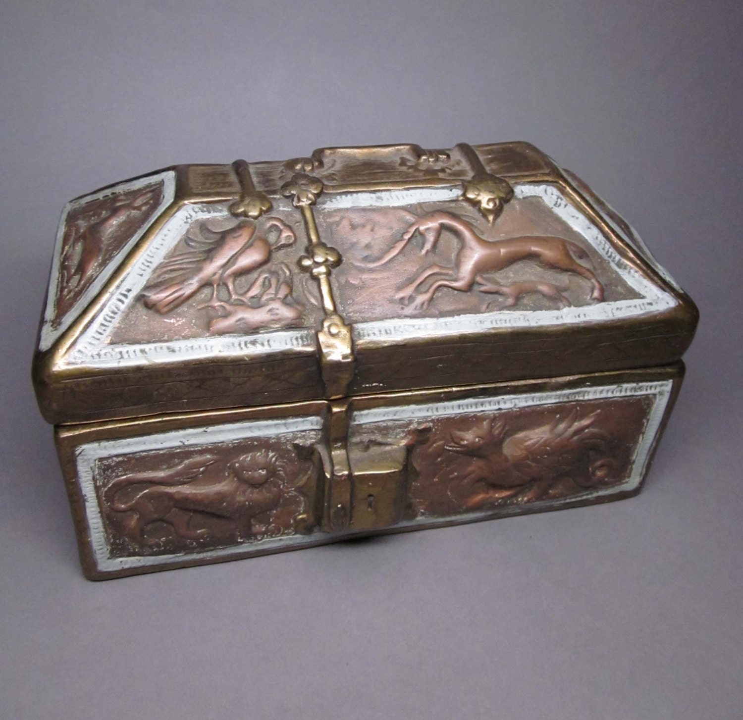 Bronze Clad Medieval Style Casket / Box