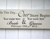 On This Day Personalized Wedding Sign