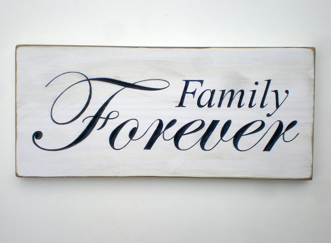 Family Forever Carved Wood Sign