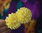 Double Lemon Pom Pom Hair Flower