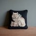 Vintage Cat Needlepoint Pillow