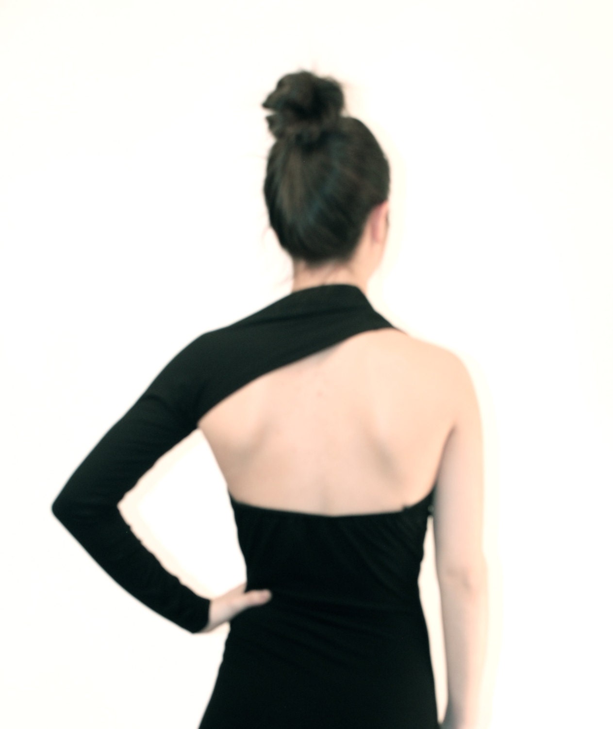 Unique Black Dress One Shoulder Mini LBD - Donation to UNICEF - Item MM-DRT13-1B04